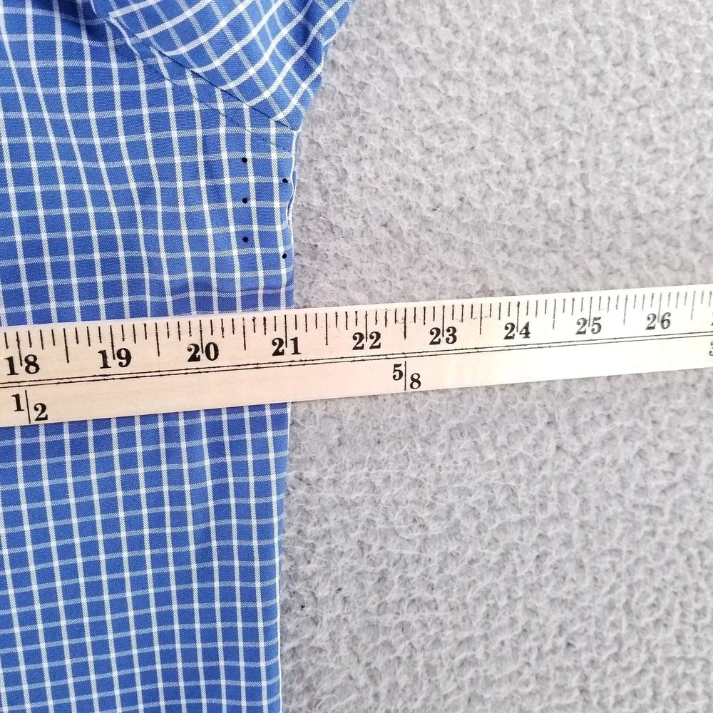 Ministry Of Supply Shirt Men Medium Blue Check Performance Sport Tech Commuter